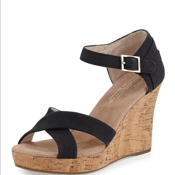 toms black wedge sandal